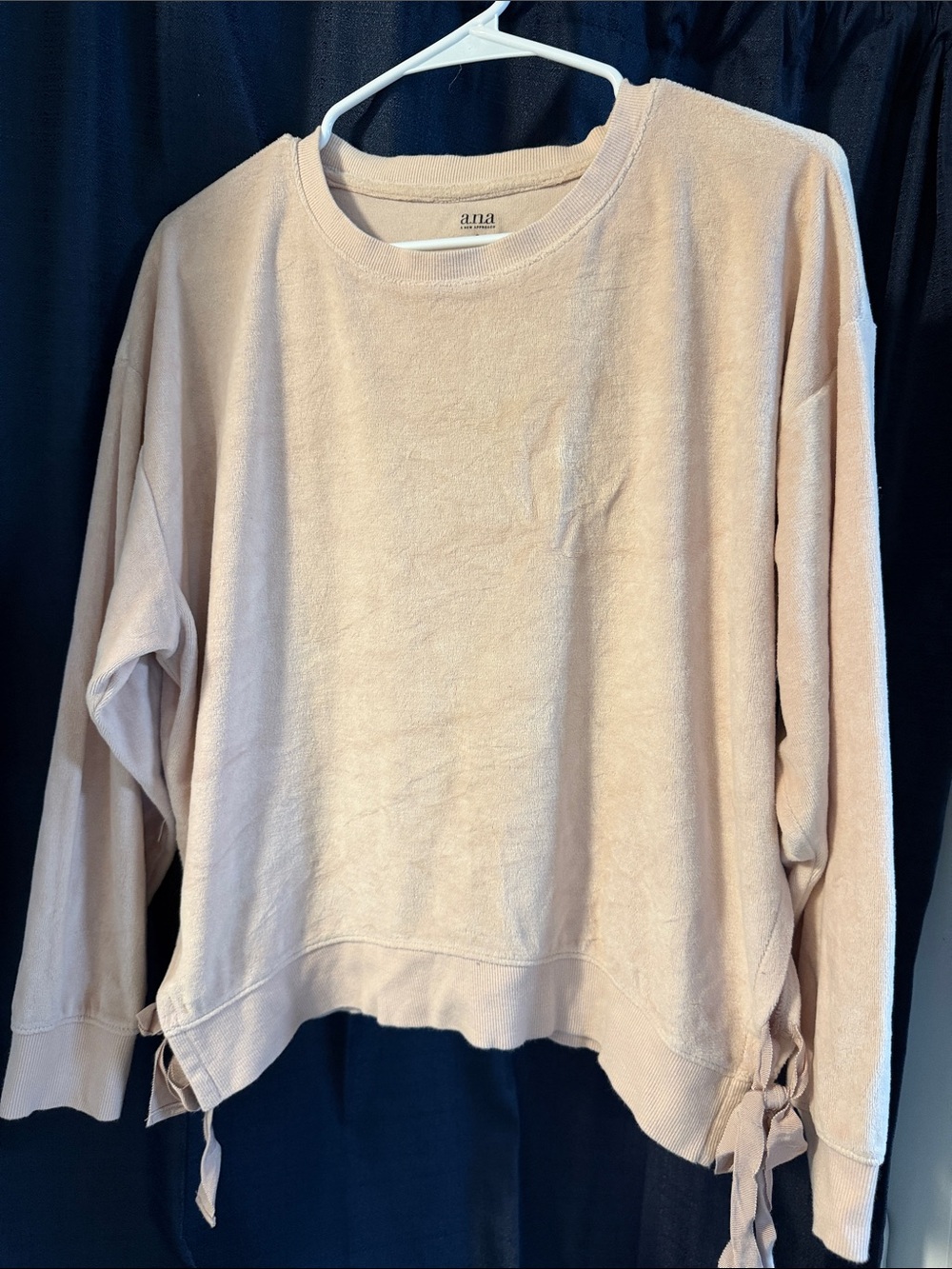 Light pink Tie-Hem Pullover Sweatshirt